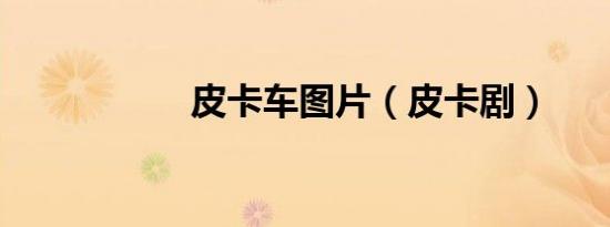 皮卡车图片（皮卡剧）