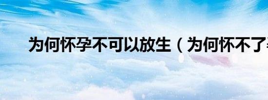 为何怀孕不可以放生（为何怀不了孕）