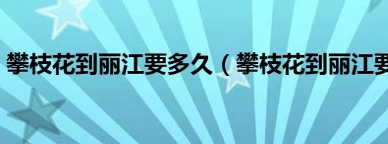 攀枝花到丽江要多久（攀枝花到丽江要多久）