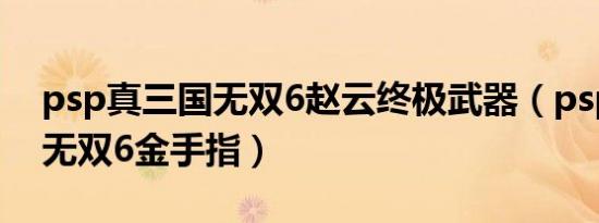 psp真三国无双6赵云终极武器（psp真三国无双6金手指）