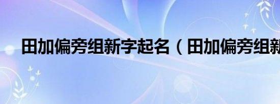 田加偏旁组新字起名（田加偏旁组新字）