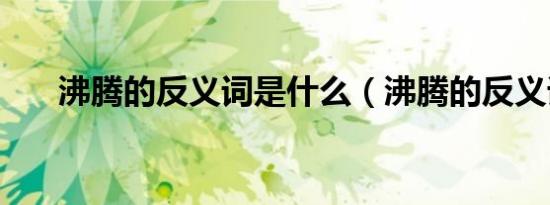 沸腾的反义词是什么（沸腾的反义词）