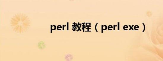 perl 教程（perl exe）