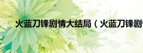 火蓝刀锋剧情大结局（火蓝刀锋剧情）