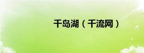 千岛湖（千流网）