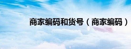 商家编码和货号（商家编码）