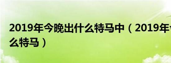2019年今晚出什么特马中（2019年今晚开什么特马）