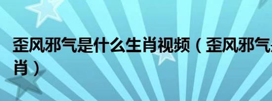 歪风邪气是什么生肖视频（歪风邪气是什么生肖）