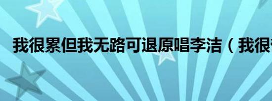 我很累但我无路可退原唱李洁（我很郁闷）