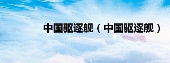 中国驱逐舰（中国驱逐舰）