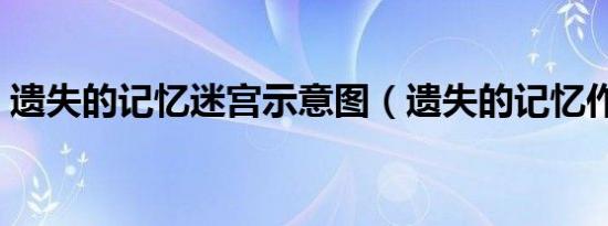 遗失的记忆迷宫示意图（遗失的记忆作弊图）