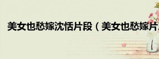 美女也愁嫁沈恬片段（美女也愁嫁片尾曲）