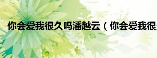 你会爱我很久吗潘越云（你会爱我很久吗）