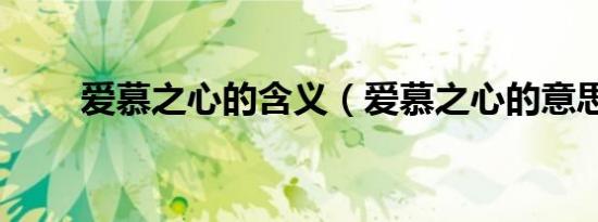 爱慕之心的含义（爱慕之心的意思）