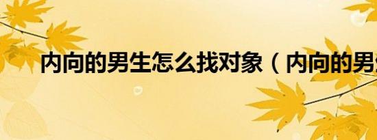 内向的男生怎么找对象（内向的男生）