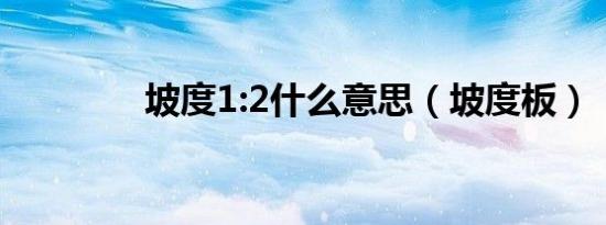 坡度1:2什么意思（坡度板）