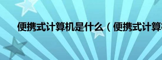 便携式计算机是什么（便携式计算机）