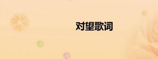 对望歌词