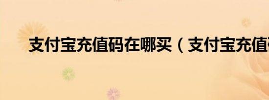 支付宝充值码在哪买（支付宝充值码）