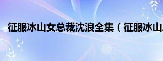征服冰山女总裁沈浪全集（征服冰山总裁）