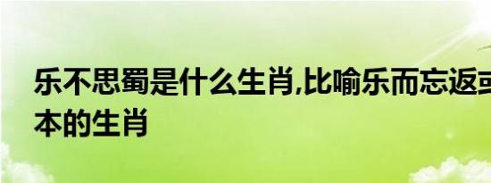 乐不思蜀是什么生肖,比喻乐而忘返或乐而忘本的生肖