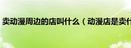 卖动漫周边的店叫什么（动漫店是卖什么的）