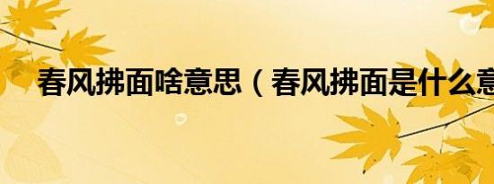 春风拂面啥意思（春风拂面是什么意思）