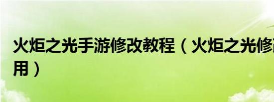 火炬之光手游修改教程（火炬之光修改器怎么用）
