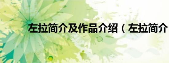 左拉简介及作品介绍（左拉简介）