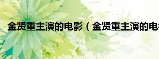 金贤重主演的电影（金贤重主演的电视剧）