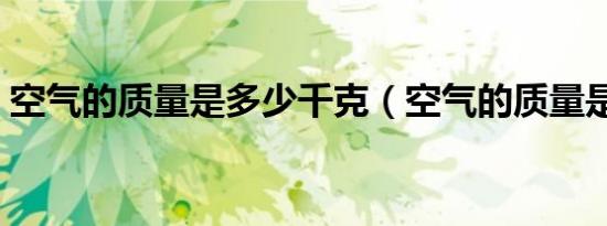 空气的质量是多少千克（空气的质量是多少）
