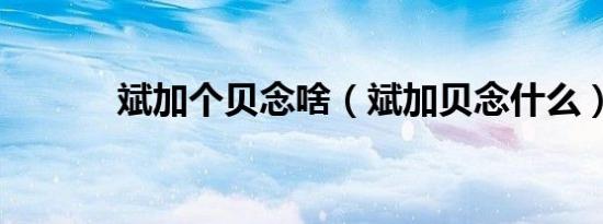 斌加个贝念啥（斌加贝念什么）