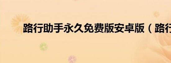 路行助手永久免费版安卓版（路行）